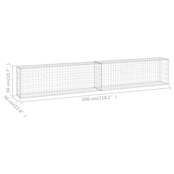 Gabion Baskets Gabion Wall With Covers Galvanised Steel 300X30x50 Cm