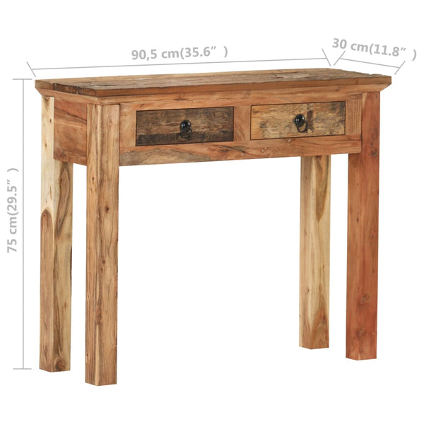 Tables Console Table 90.5X30x75cm Solid Acacia Wood And Reclaimed