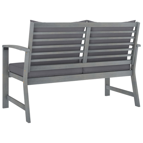 Benches Garden Bench 120 Cm With Dark Grey Cushion Solid Acacia Wood