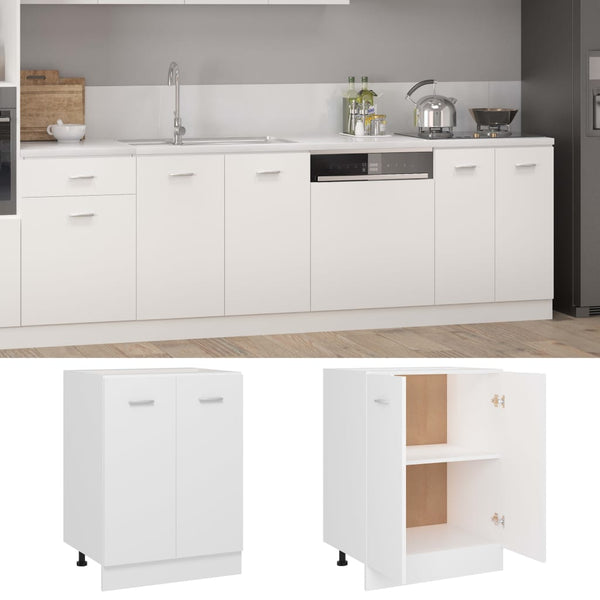 Kitchen Cabinet Doors and Fronts Bottom Cabinet White 60X46x81.5 Cm Engineered Wood