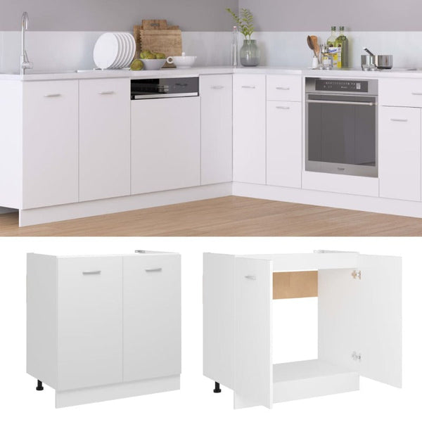 Cabinets & Cupboards Sink Bottom Cabinet White 80X46x81.5 Cm Engineered Wood