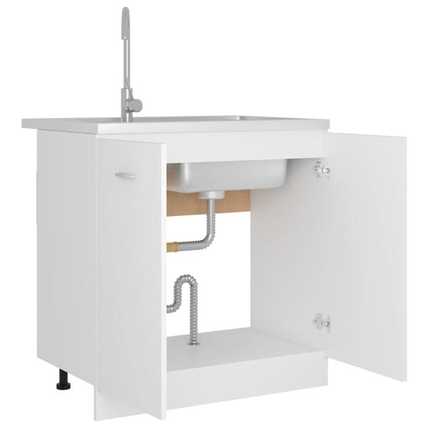 Cabinets & Cupboards Sink Bottom Cabinet White 80X46x81.5 Cm Engineered Wood