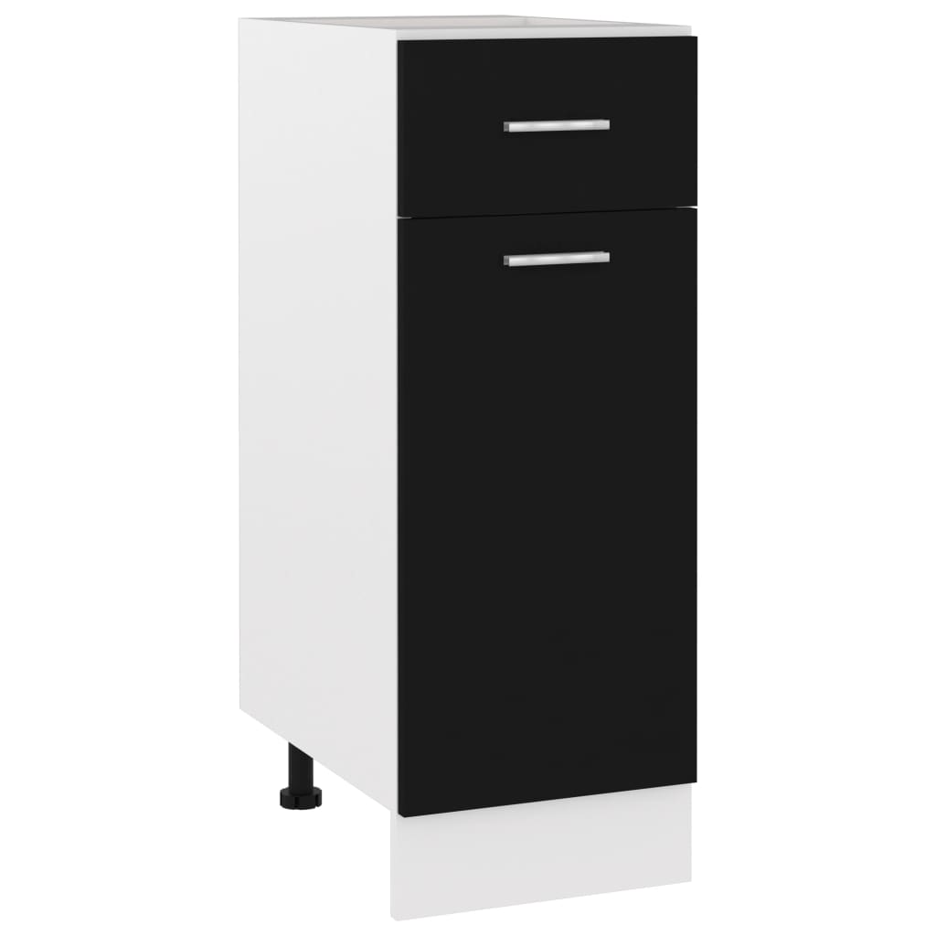 Kitchen Cabinet Doors and Fronts Drawer Bottom Cabinet Black 30X46x81.5 Cm Engineered Wood