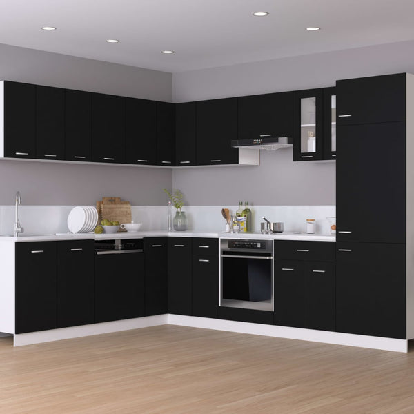 Kitchen Cabinet Doors and Fronts Drawer Bottom Cabinet Black 30X46x81.5 Cm Engineered Wood