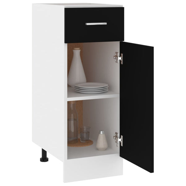 Kitchen Cabinet Doors and Fronts Drawer Bottom Cabinet Black 30X46x81.5 Cm Engineered Wood