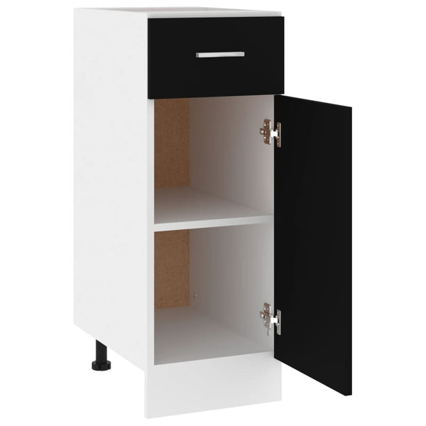 Kitchen Cabinet Doors and Fronts Drawer Bottom Cabinet Black 30X46x81.5 Cm Engineered Wood