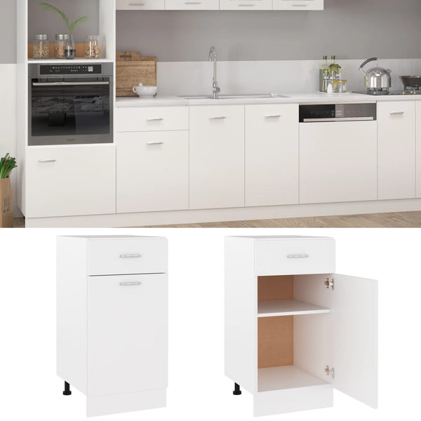 Kitchen Cabinet Doors and Fronts Drawer Bottom Cabinet White 40X46x81.5 Cm Engineered Wood