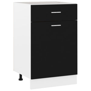 Kitchen Cabinet Doors and Fronts Drawer Bottom Cabinet Black 50X46x81.5 Cm Engineered Wood