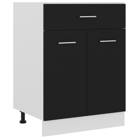 Cabinets & Cupboards Drawer Bottom Cabinet Black 60X46x81.5 Cm Engineered Wood