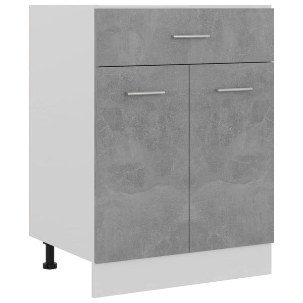 Kitchen Cabinet Doors and Fronts Drawer Bottom Cabinet Concrete Grey 60X46x81.5 Cm Engineered Wood