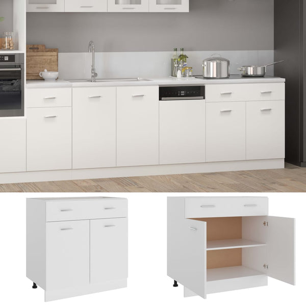 Kitchen Cabinet Doors and Fronts Drawer Bottom Cabinet White 80X46x81.5 Cm Engineered Wood