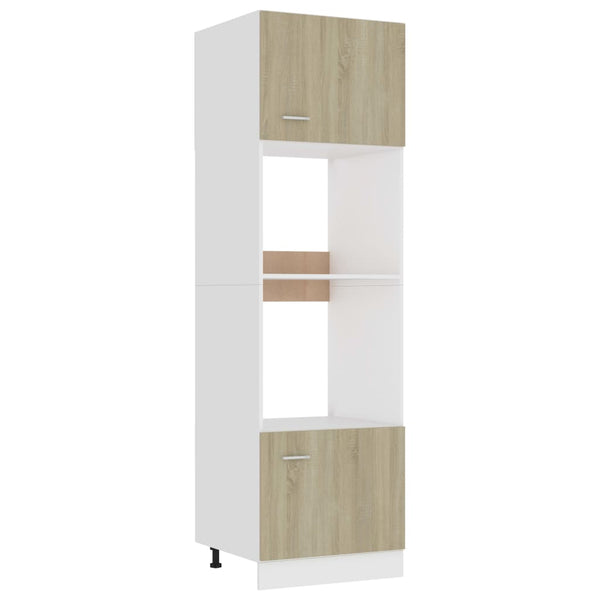 Cabinets & Cupboards Microwave Cabinet Sonoma Oak 60X57x207 Cm Engineered Wood