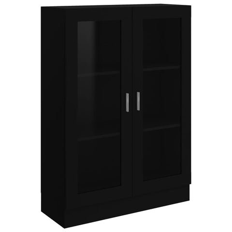 Cabinets & Cupboards Vitrine Cabinet Black 82.5X30.5X115 Cm Engineered Wood