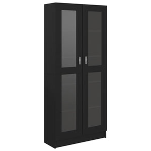 Cabinets & Cupboards Vitrine Cabinet Black 82.5X30.5X185.5 Cm Engineered Wood