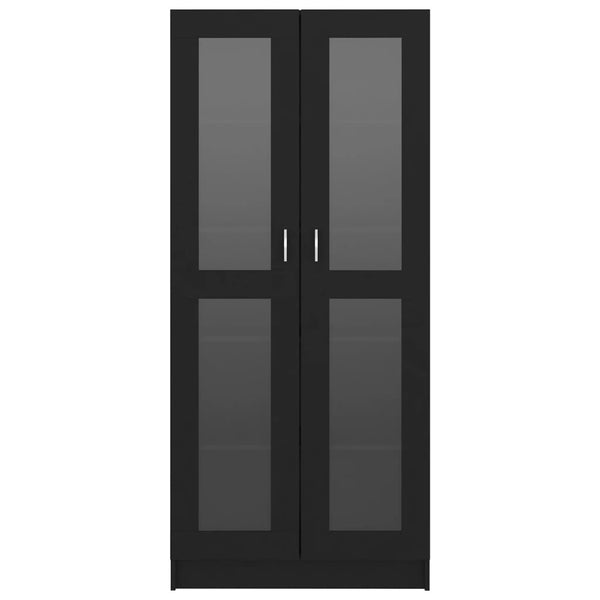 Cabinets & Cupboards Vitrine Cabinet Black 82.5X30.5X185.5 Cm Engineered Wood