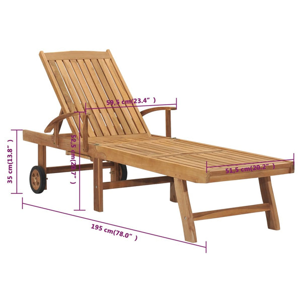 Loungers Sun Lounger Solid Teak Wood