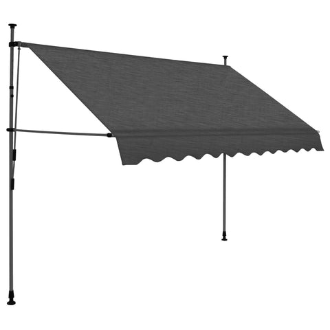 Awning & Canopy Parts Manual Retractable Awning With Led 300 Cm Anthracite