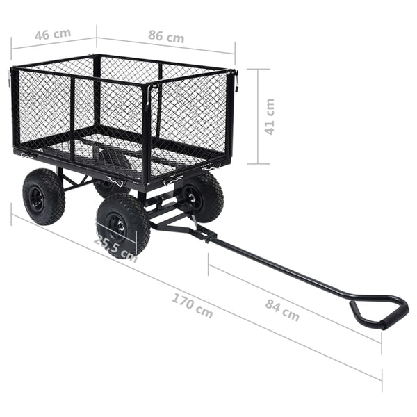 Wheelbarrows Carts Wagons Garden Hand Trolley Black 350 Kg