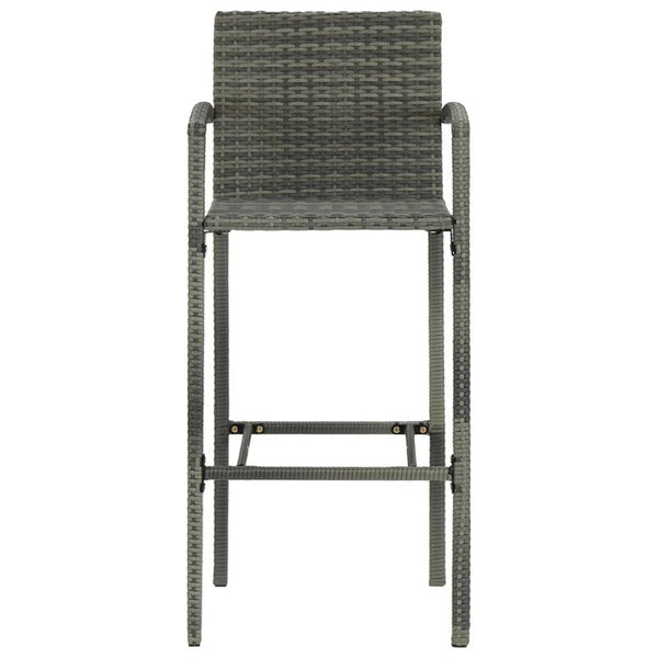 Benches Bar Stools Bar Stools 4 Pcs Grey Poly Rattan