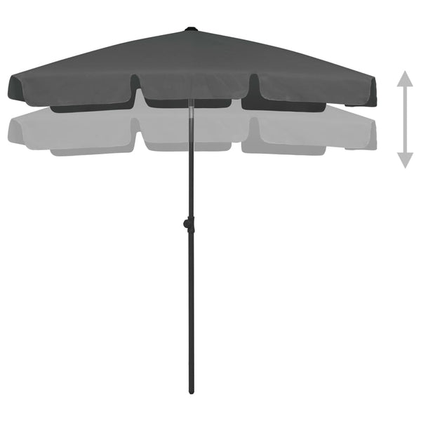 Patio Umbrellas Beach Umbrella Anthracite 180X120 Cm