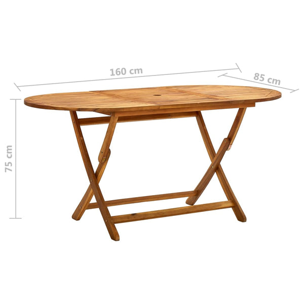 Patio & Garden Tables Folding Garden Table 160X85x75 Cm Solid Acacia Wood