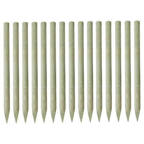 Garden Fencing Accessories Pointed Fence Posts 15 Pcs Impregnated Pinewood 4X150 Cm