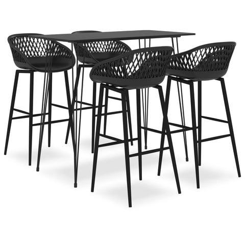 Patio Furniture Sets 5 Piece Bar Set Black