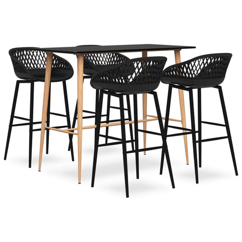 Patio Furniture Sets 5 Piece Bar Set Black