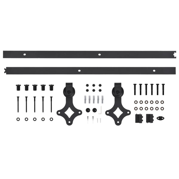 Sliding Door Hardware Sliding Door With Hardware Set 100X210 Cm Solid Pine Wood