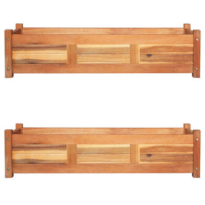 Raised Garden Beds Garden Raised Beds 2 Pcs Acacia Wood 100X30x25 Cm