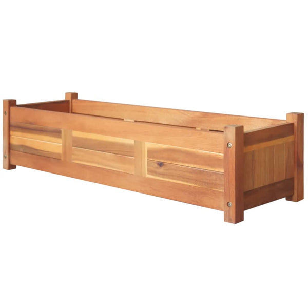 Raised Garden Beds Garden Raised Beds 2 Pcs Acacia Wood 100X30x25 Cm