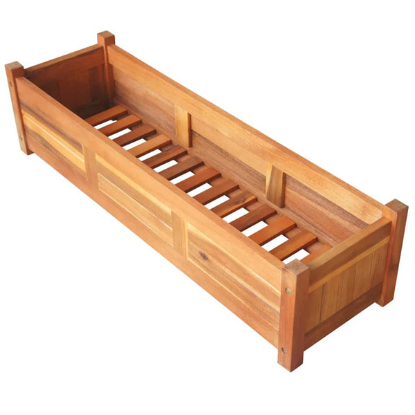 Raised Garden Beds Garden Raised Beds 2 Pcs Acacia Wood 100X30x25 Cm