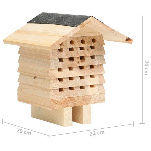 Small Animal Supplies Bee Hotel Solid Firwood 22X20x20 Cm