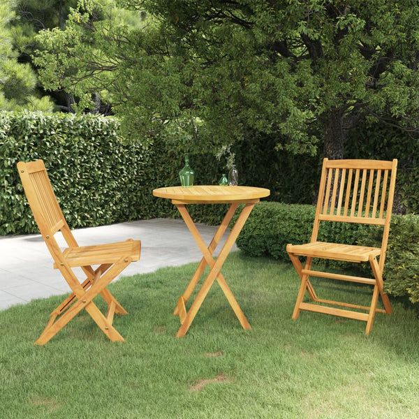 Outdoor Dining Sets 3 Piece Folding Garden Dining Set Solid Acacia Wood