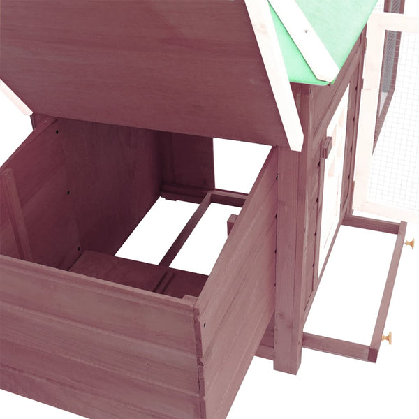 Chicken Coop With Nest Box Mocha 190X72x102 Cm Solid Firwood