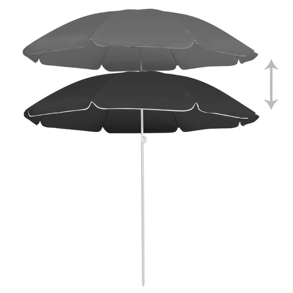 Patio Umbrellas Outdoor Parasol With Steel Pole Anthracite 180 Cm