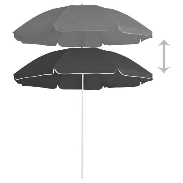 Patio Umbrellas Outdoor Parasol With Steel Pole Anthracite 180 Cm