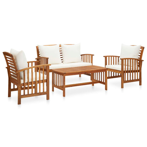 Patio Furniture Sets 4 Piece Garden Lounge Set With Cushions Solid Acacia Wood