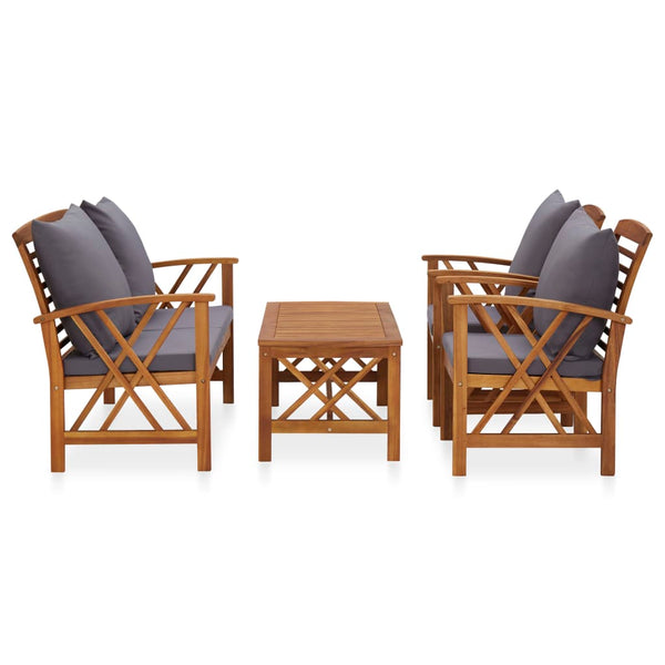 Patio Furniture Sets 4 Piece Garden Lounge Set With Cushions Solid Acacia Wood