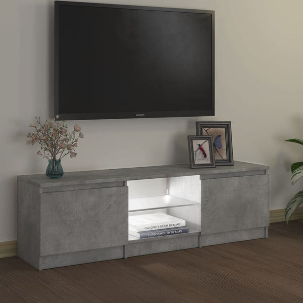 TV Stands & Entertainment Units Tv Cabinet With Led Lights Concrete Grey 120X30x35.5 Cm