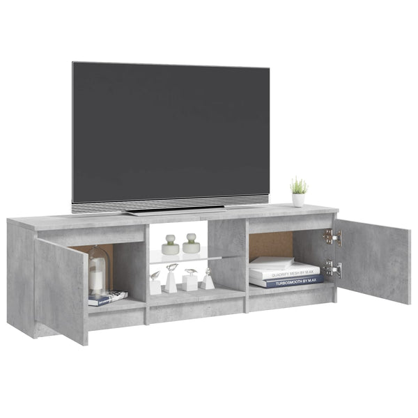 TV Stands & Entertainment Units Tv Cabinet With Led Lights Concrete Grey 120X30x35.5 Cm