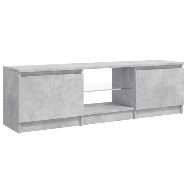 TV Stands & Entertainment Units Tv Cabinet With Led Lights Concrete Grey 120X30x35.5 Cm