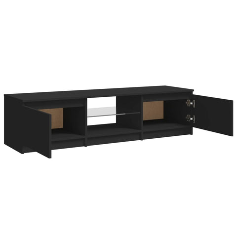 TV Stands & Entertainment Units Tv Cabinet With Led Lights Black 140X40x35.5 Cm