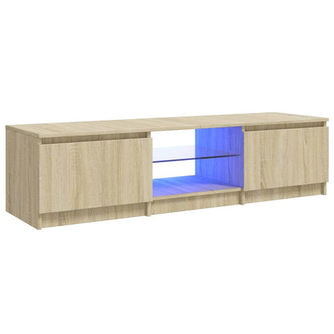 TV Stands & Entertainment Units Tv Cabinet With Led Lights Sonoma Oak 140X40x35.5 Cm