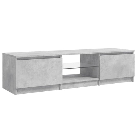 TV Stands & Entertainment Units Tv Cabinet With Led Lights Concrete Grey 140X40x35.5 Cm