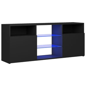 TV Stands & Entertainment Units Tv Cabinet With Led Lights Black 120X30x50 Cm