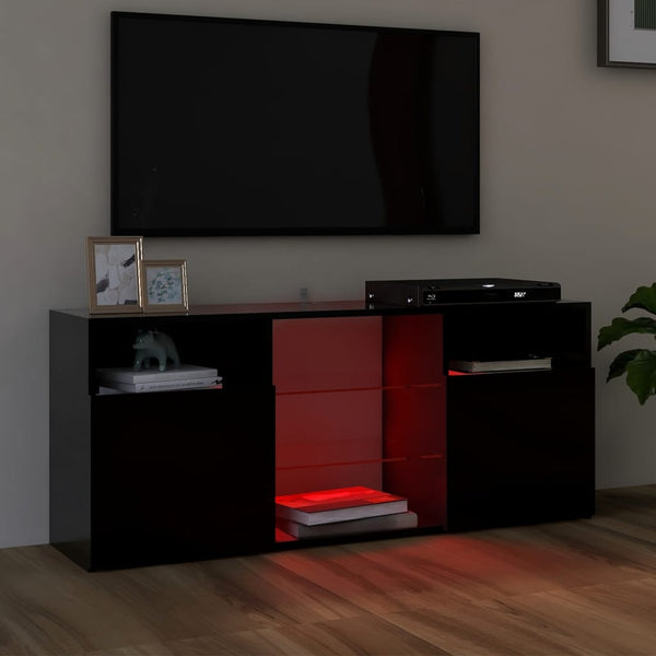 TV Stands & Entertainment Units Tv Cabinet With Led Lights Black 120X30x50 Cm