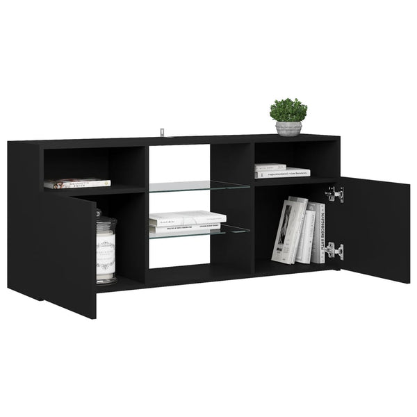 TV Stands & Entertainment Units Tv Cabinet With Led Lights Black 120X30x50 Cm