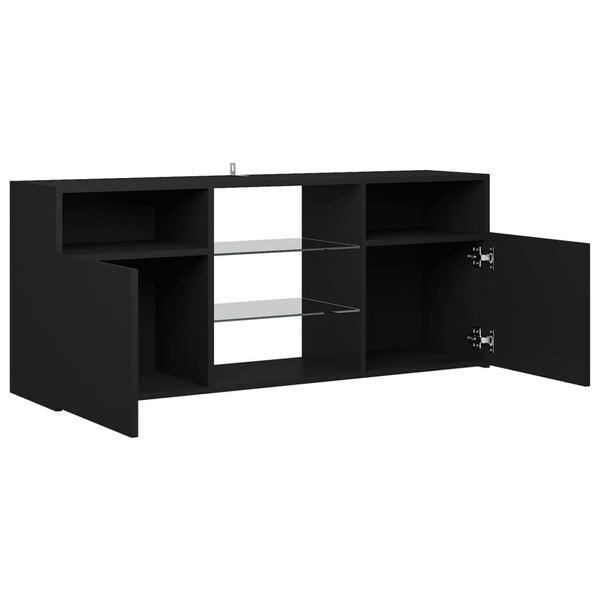 TV Stands & Entertainment Units Tv Cabinet With Led Lights Black 120X30x50 Cm