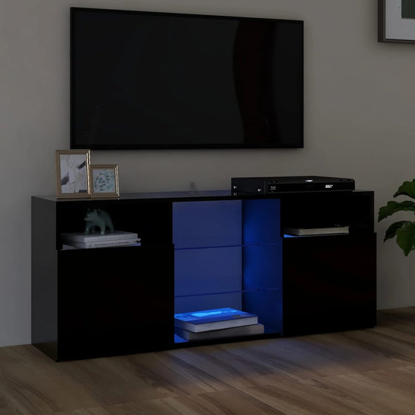 TV Stands & Entertainment Units Tv Cabinet With Led Lights Black 120X30x50 Cm